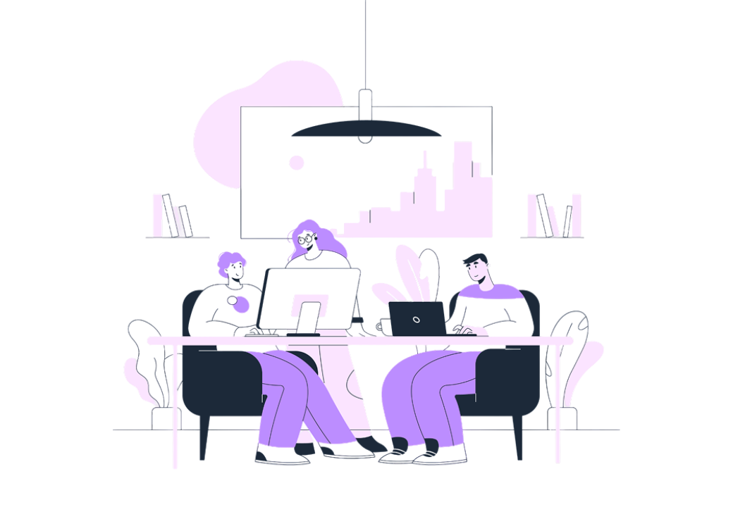 Team collaborating illustration